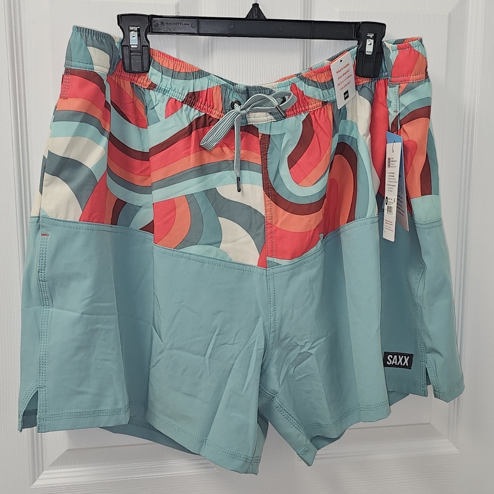 NWT Saxx Men's Oh Buoy 2N1 5" Drawstring Swim Shorts XXL Cooling Volley Pouch